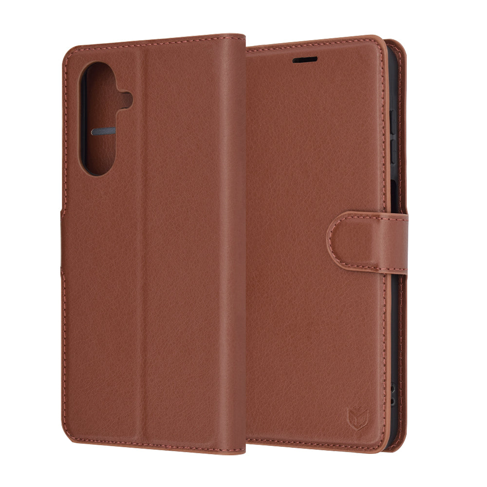 Funda para Samsung Galaxy A26 A266, Techsuit, Leather Folio, Marrón
