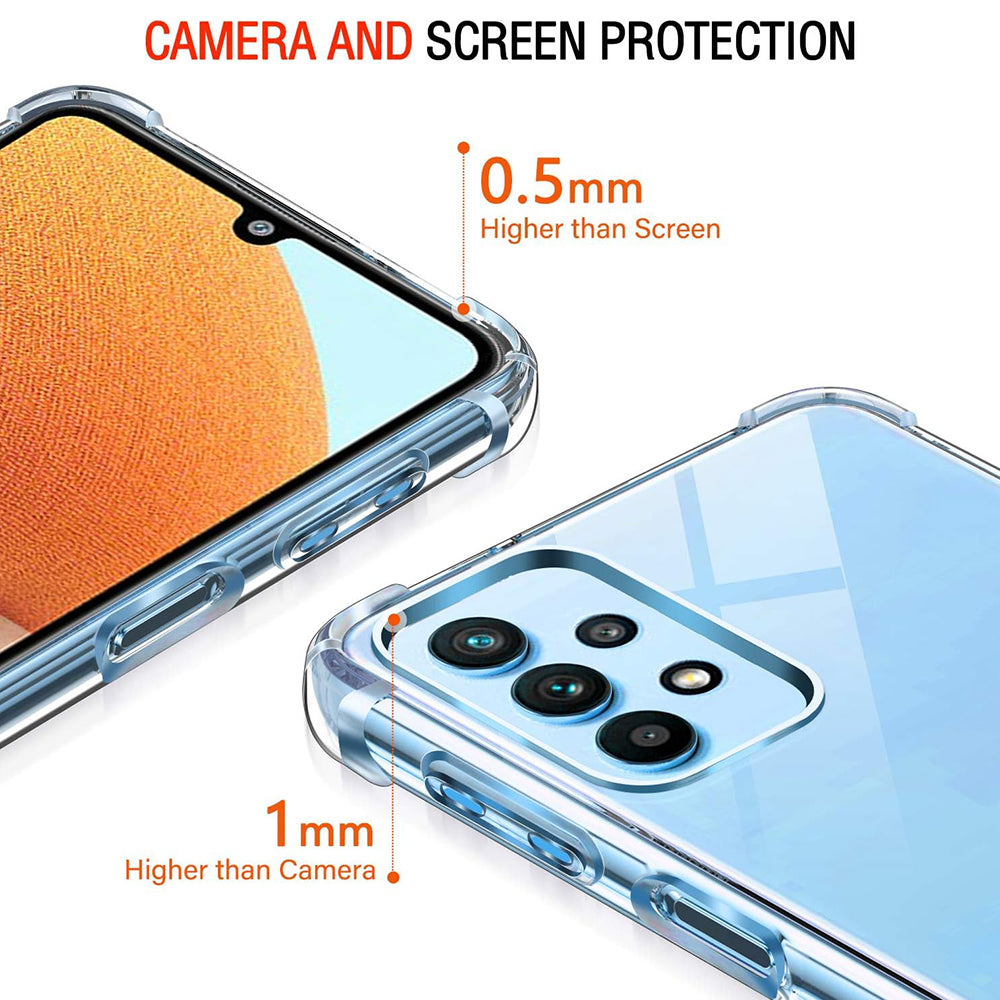 Funda para Samsung Galaxy A32 A325, Techsuit, Antigolpes Transparente, Transparente