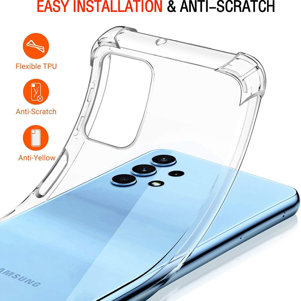 Funda para Samsung Galaxy A32 A325, Techsuit, Antigolpes Transparente, Transparente