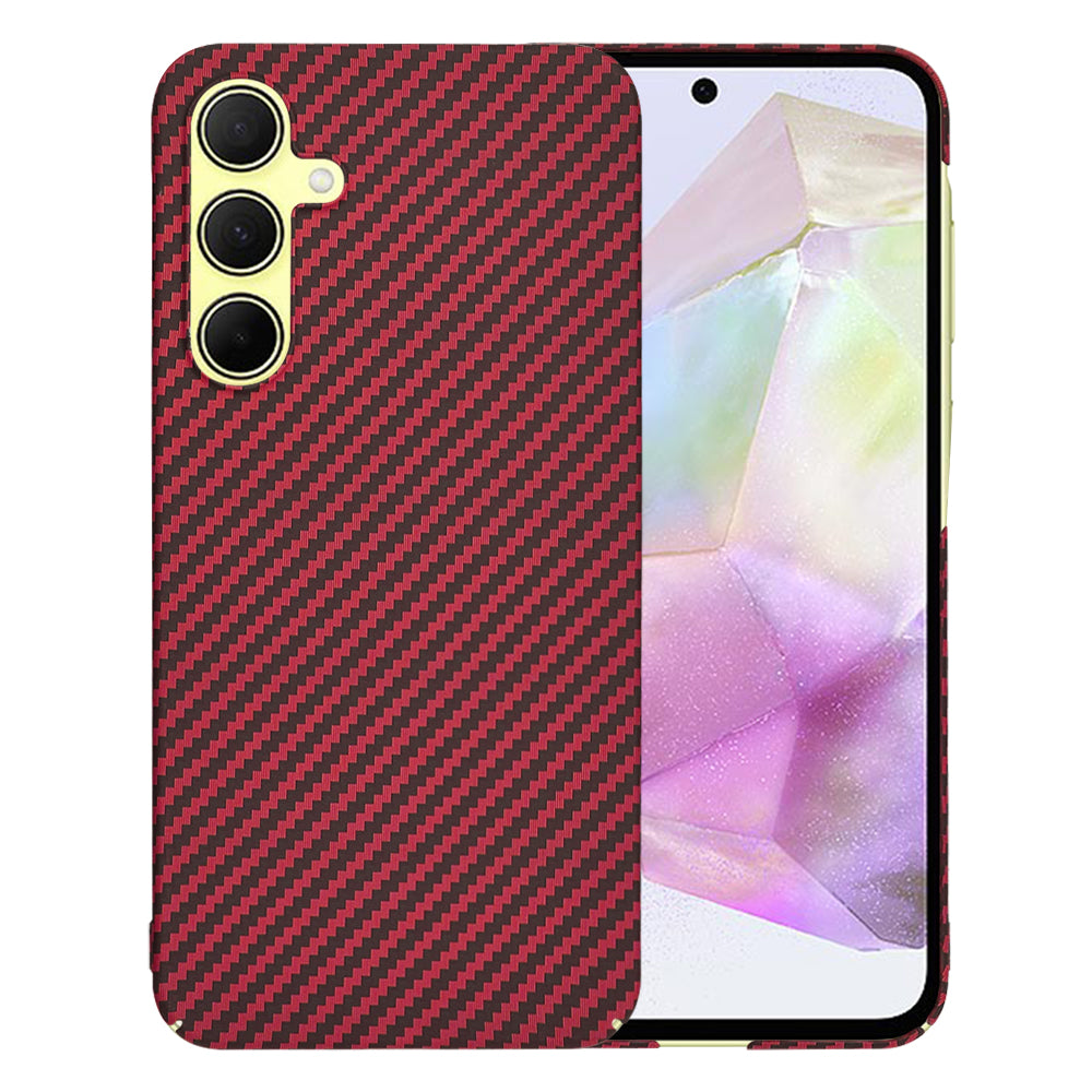 Funda para Samsung Galaxy A35 5G A356, Techsuit, Carbonite FiberShell, Roja