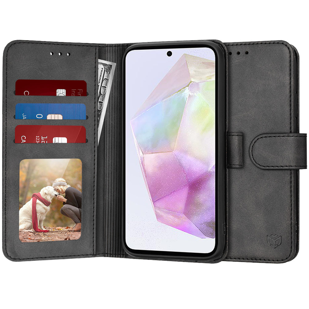 Funda para Samsung Galaxy A35 5G A356, Techsuit, Diary Book, Negra