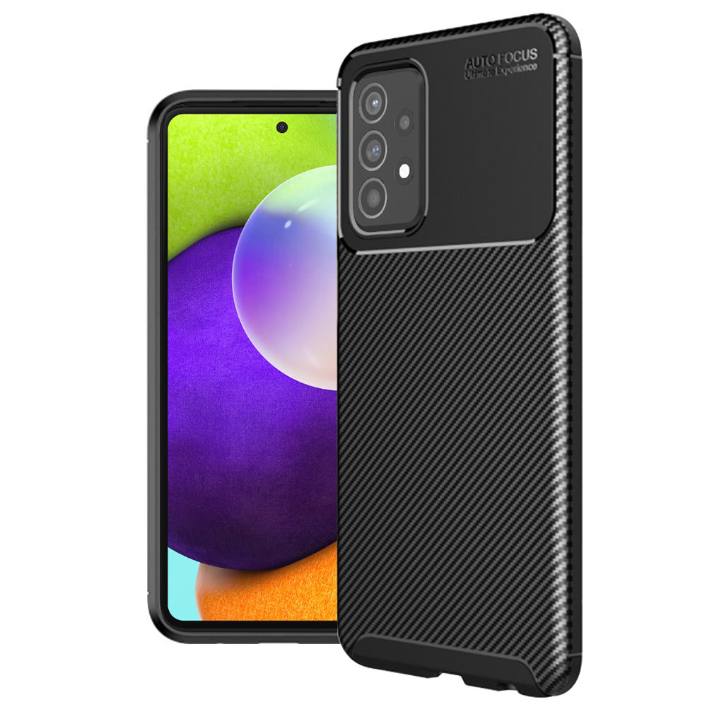 Funda para Samsung Galaxy A52s 5G A528 / A52 5G A526 / A52 A525, Techsuit, Fibra de Carbon, Negra