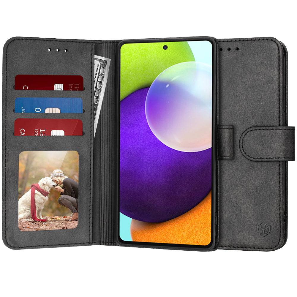 Funda para Samsung Galaxy A52s 5G A528 / A52 5G A526 / A52 A525, Techsuit, Diary Book, Negra
