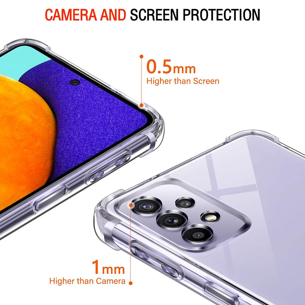 Funda para Samsung Galaxy A52s 5G A528 / A52 5G A526 / A52 A525, Techsuit, Transparente a prueba de golpes, Transparente