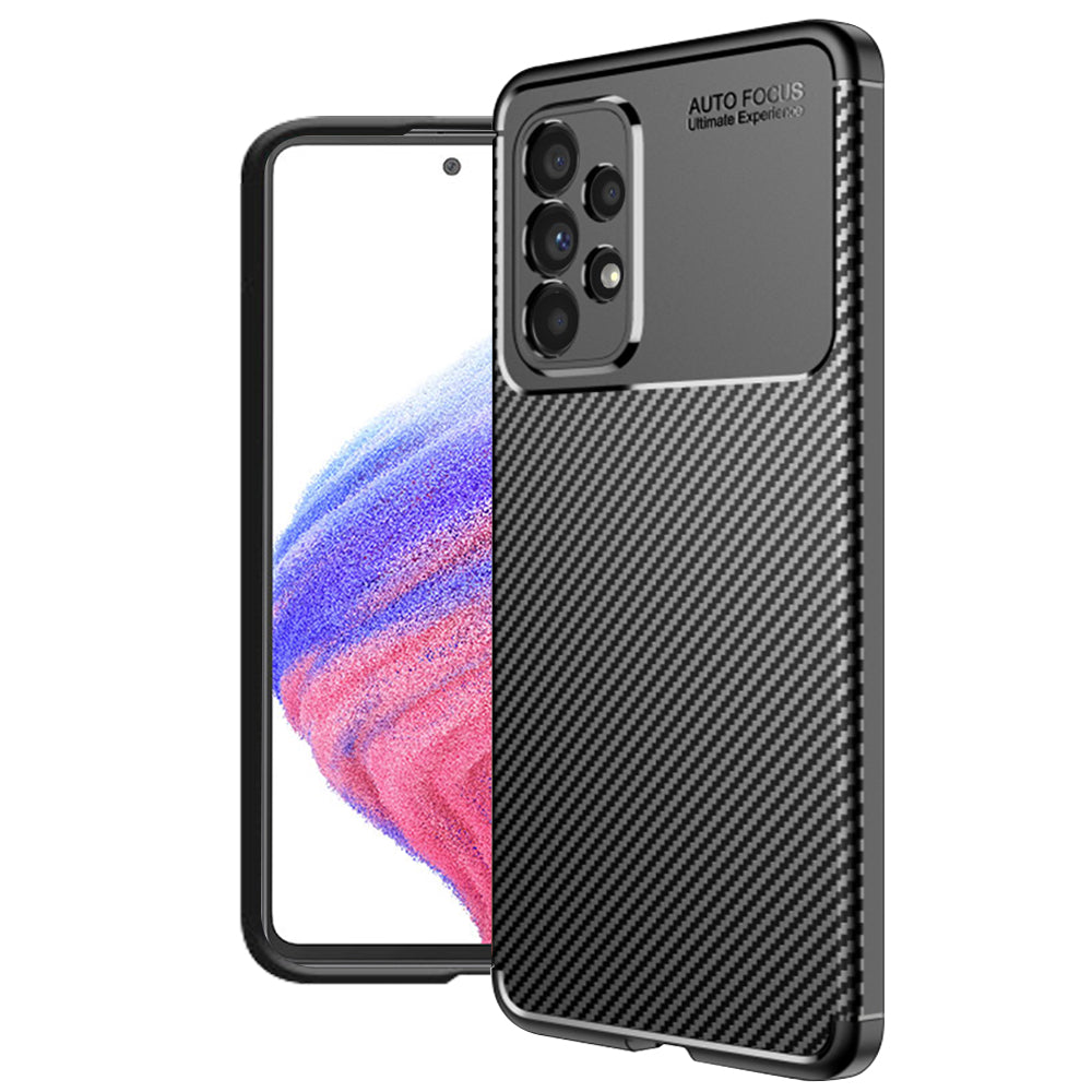 Funda para Samsung Galaxy A53 5G A536, Techsuit, Fibra de Carbon, Negra
