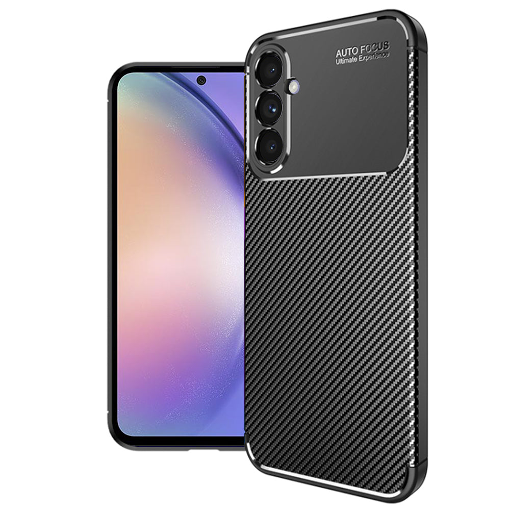 Funda para Samsung Galaxy A54 A546, Techsuit, Fibra de Carbon, Negra