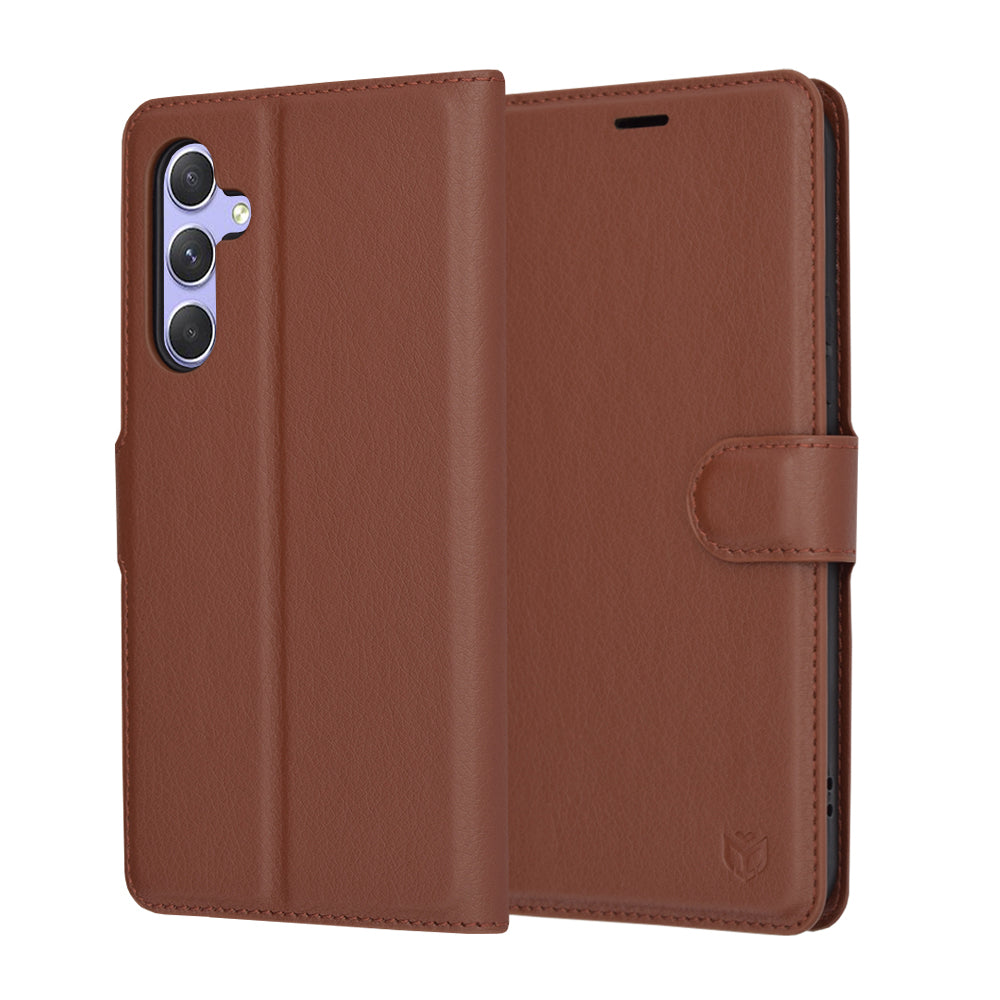 Funda para Samsung Galaxy A54 A546, Techsuit, Leather Folio, Marrón