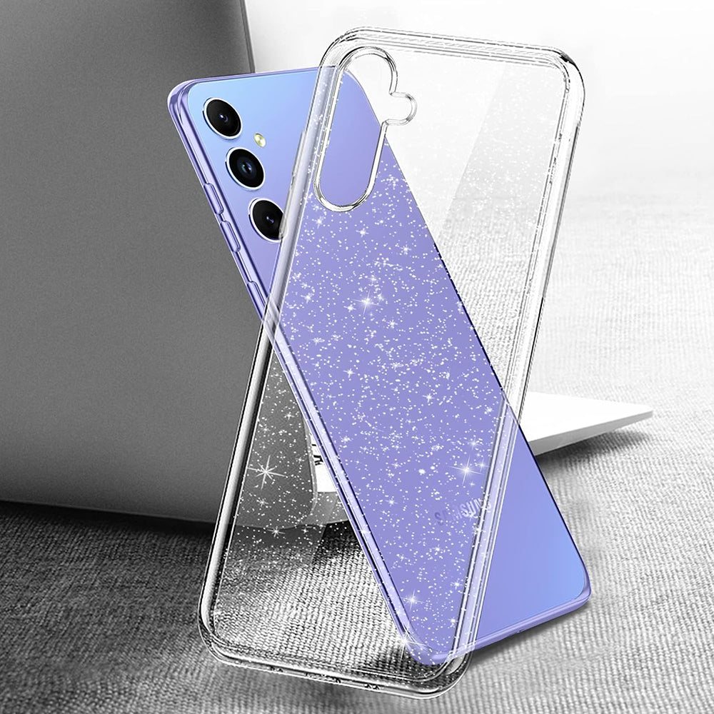 Funda para Samsung Galaxy A54 A546, Techsuit, SparkleSkin, Transparente
