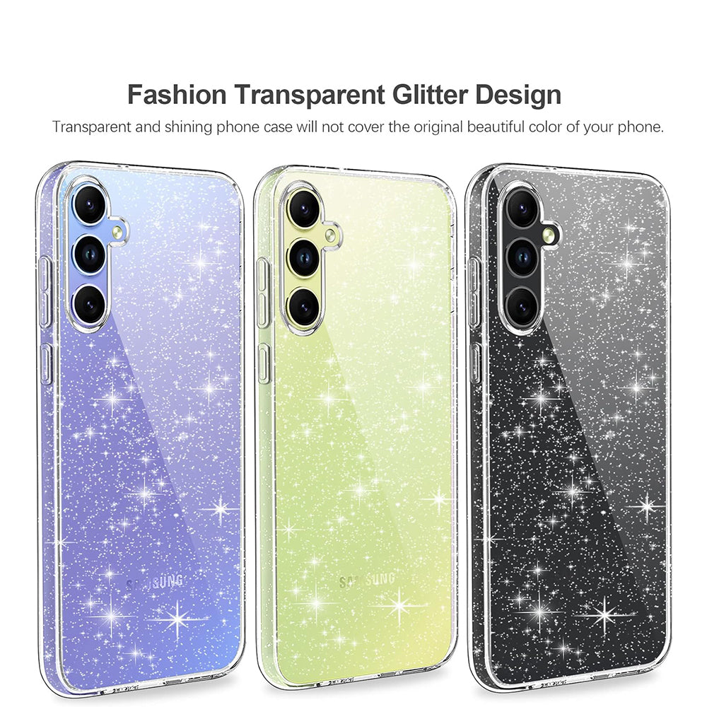 Funda para Samsung Galaxy A54 A546, Techsuit, SparkleSkin, Transparente