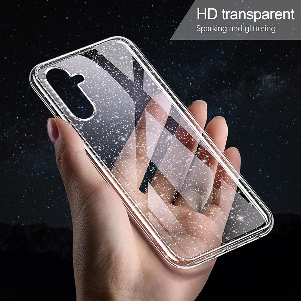 Funda para Samsung Galaxy A54 A546, Techsuit, SparkleSkin, Transparente