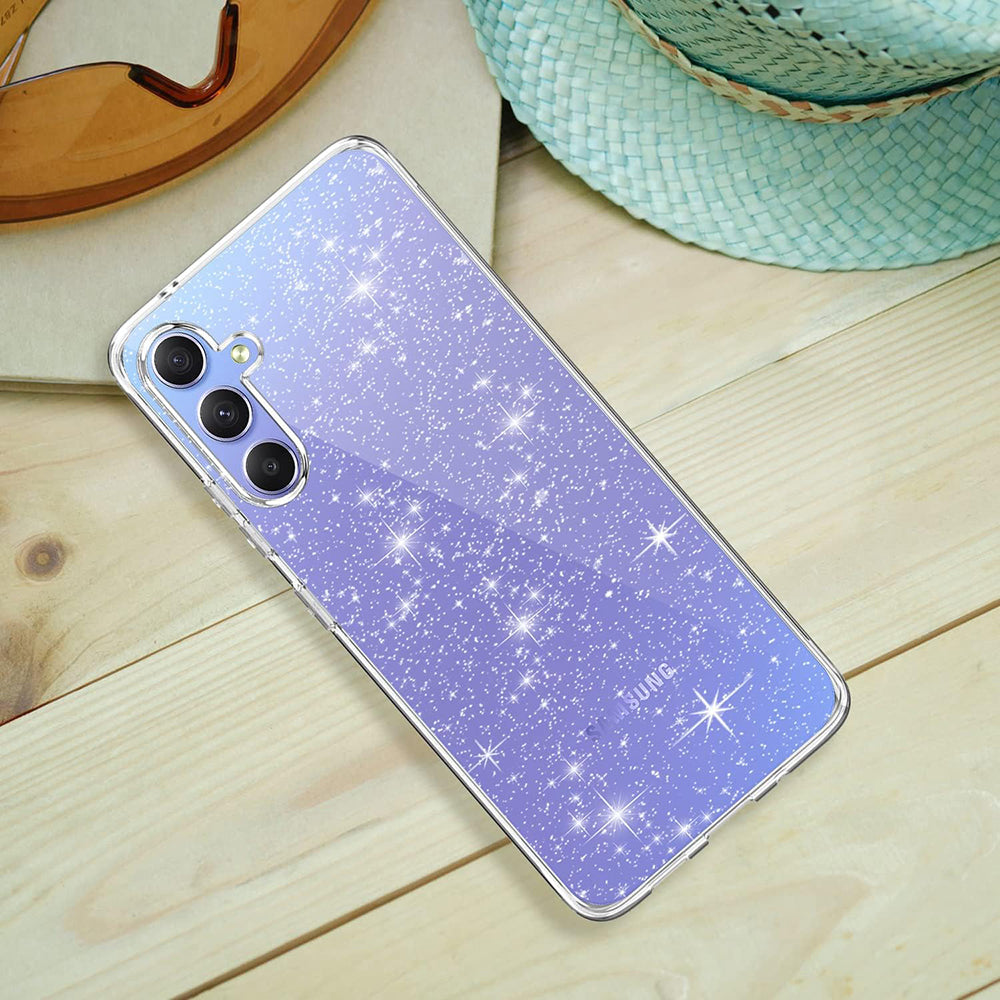 Funda para Samsung Galaxy A54 A546, Techsuit, SparkleSkin, Transparente