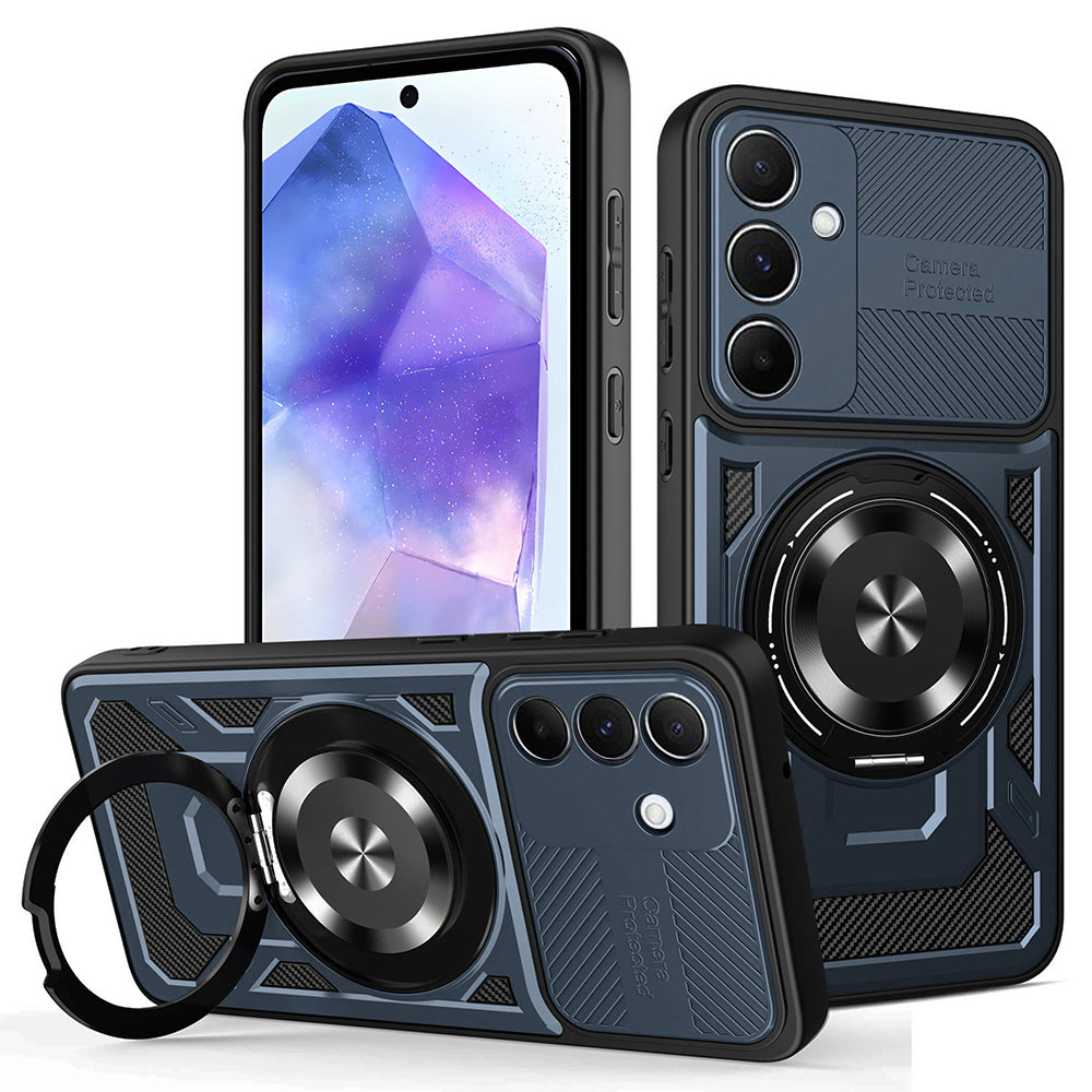 Funda para Samsung Galaxy A55 5G A556, Techsuit, RuggedCam, Azul