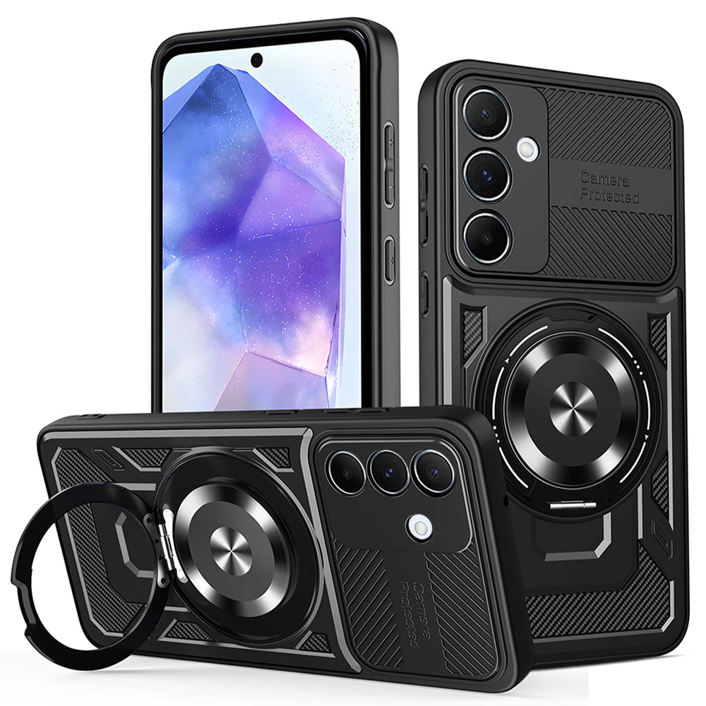 Funda para Samsung Galaxy A55 5G A556, Techsuit, RuggedCam, Negra