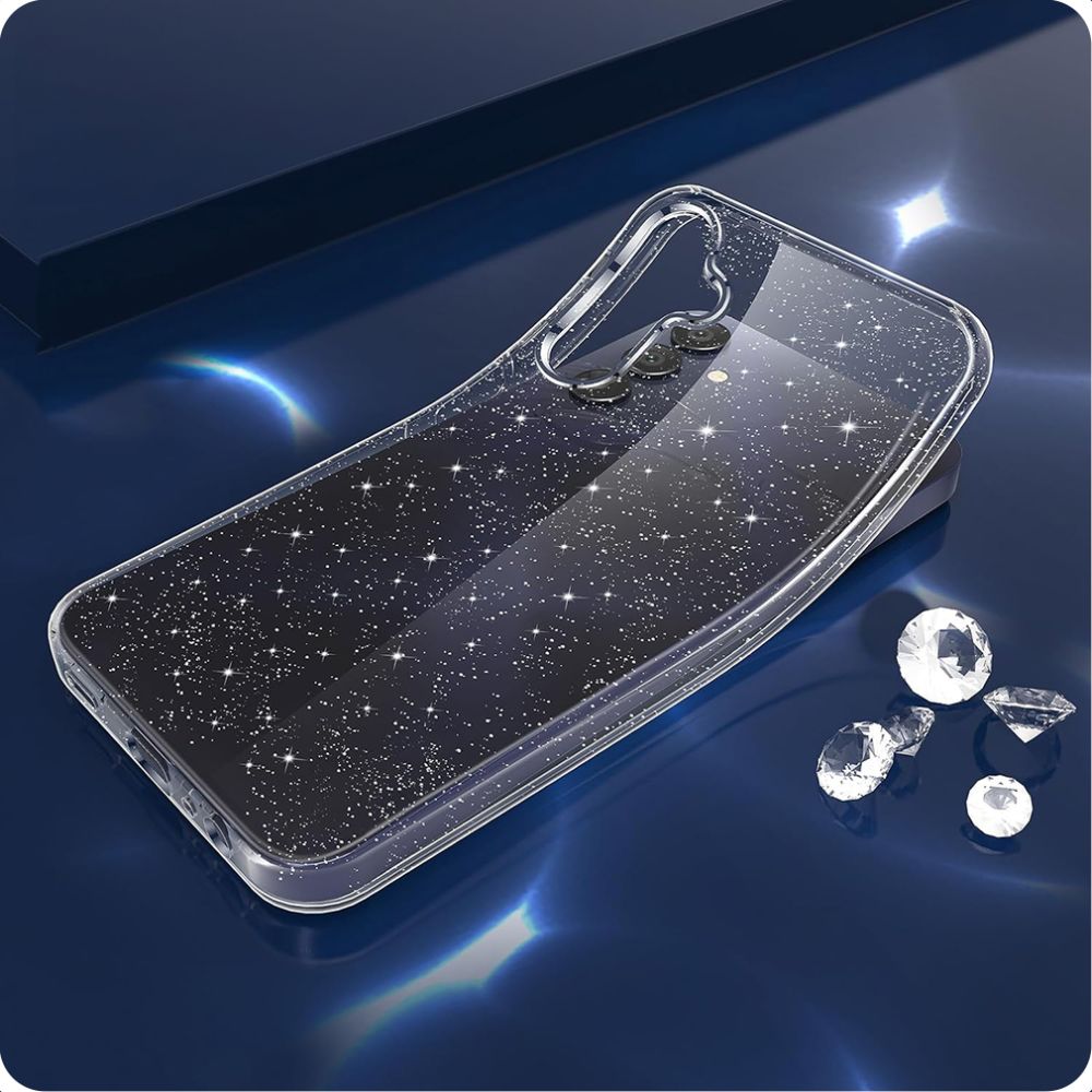 Funda para Samsung Galaxy A55 5G A556, Techsuit, SparkleSkin, Transparente