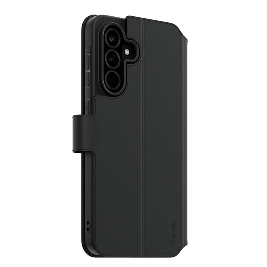 Funda para Samsung Galaxy A56 A566, PanzerGlass, con característica de soporte tipo cartera, Negra