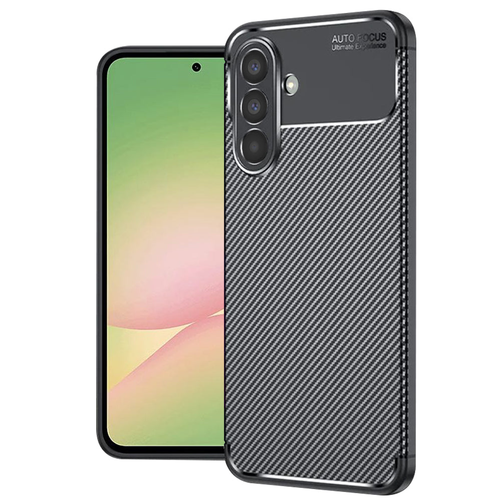 Funda para Samsung Galaxy A56 A566, Techsuit, Fibra de Carbon, Negra