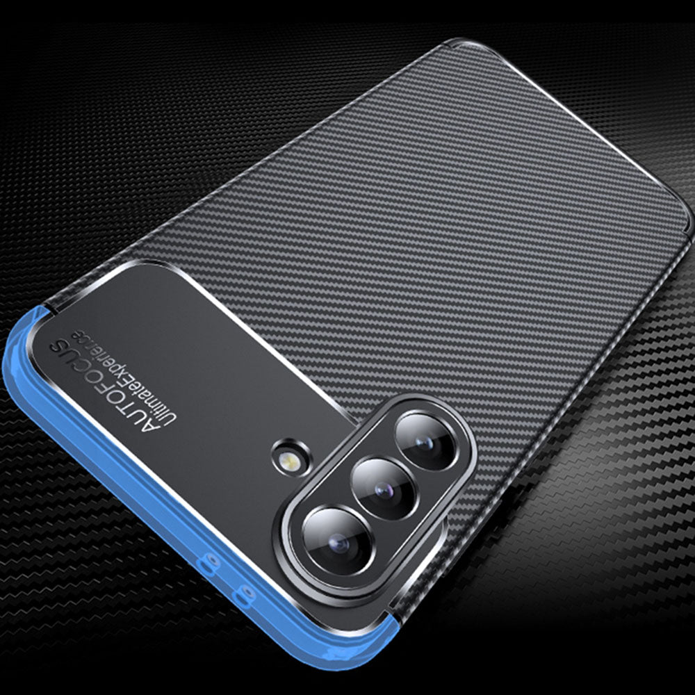 Funda para Samsung Galaxy A56 A566, Techsuit, Fibra de Carbon, Negra