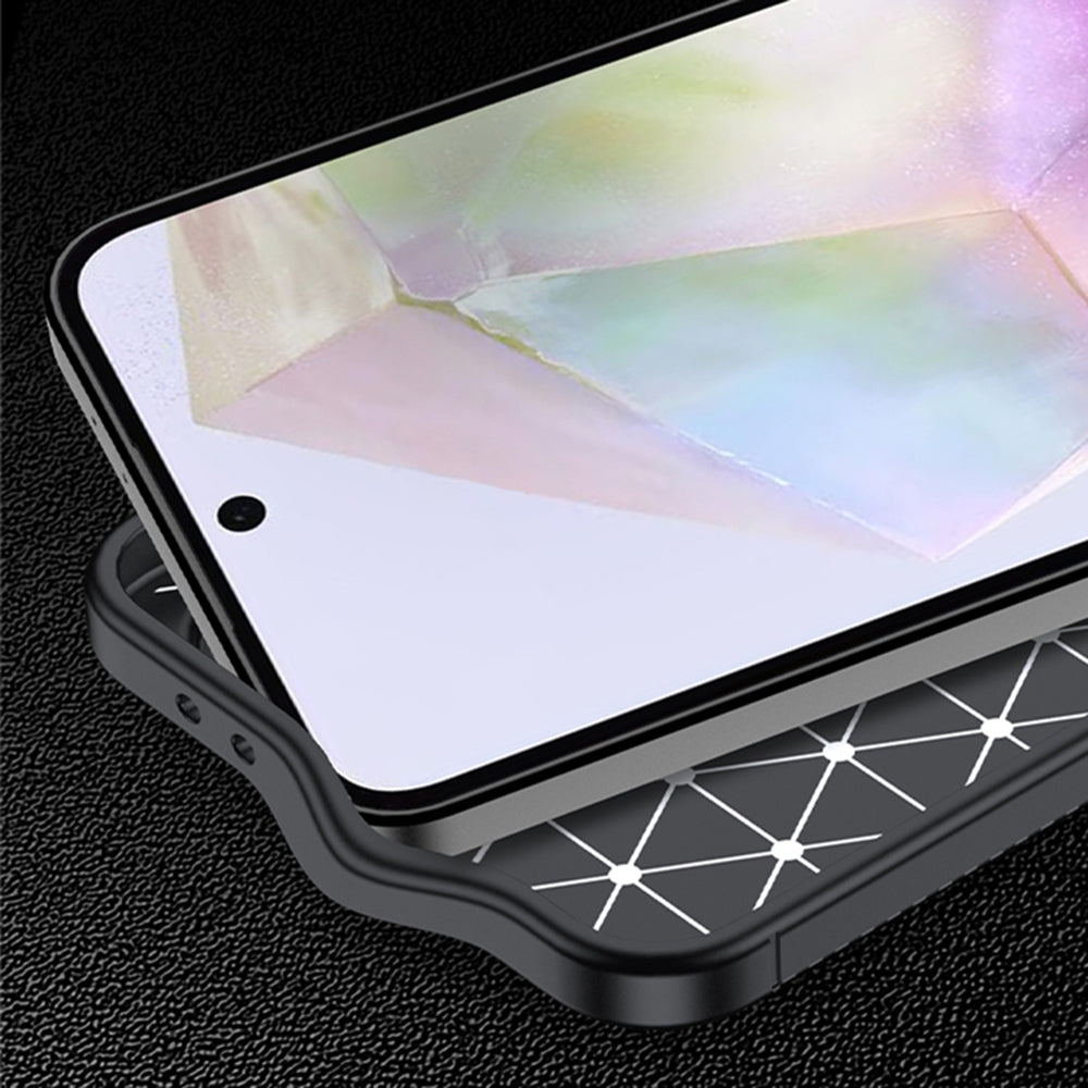 Funda para Samsung Galaxy A56 A566, Techsuit, Fibra de Carbon, Negra