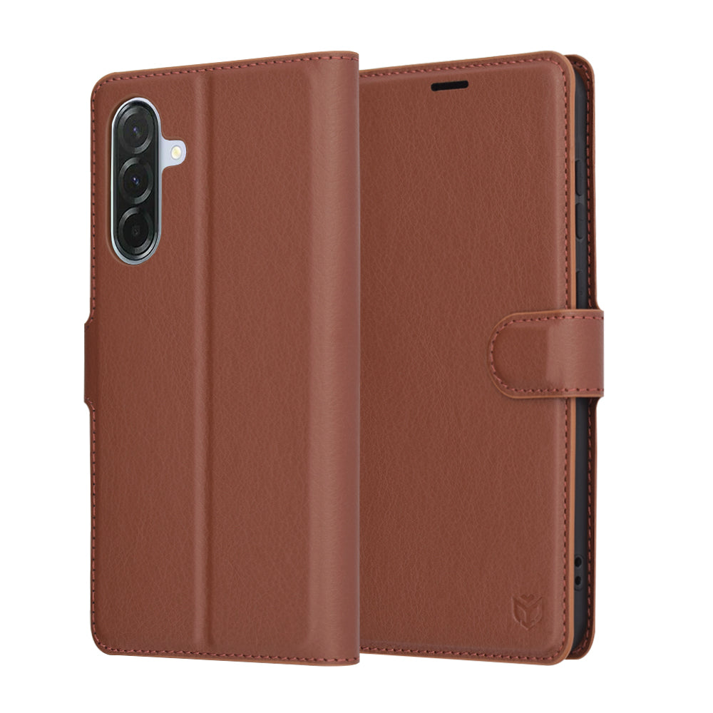 Funda para Samsung Galaxy A56 A566, Techsuit, Leather Folio, Marrón