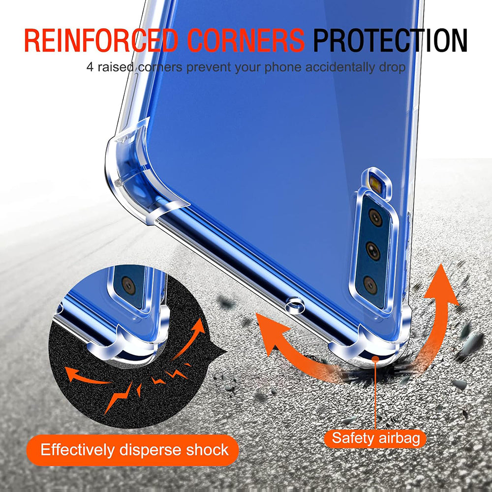 Funda para Samsung Galaxy A7 (2018) A750, Techsuit, Antigolpes Transparente, Transparente