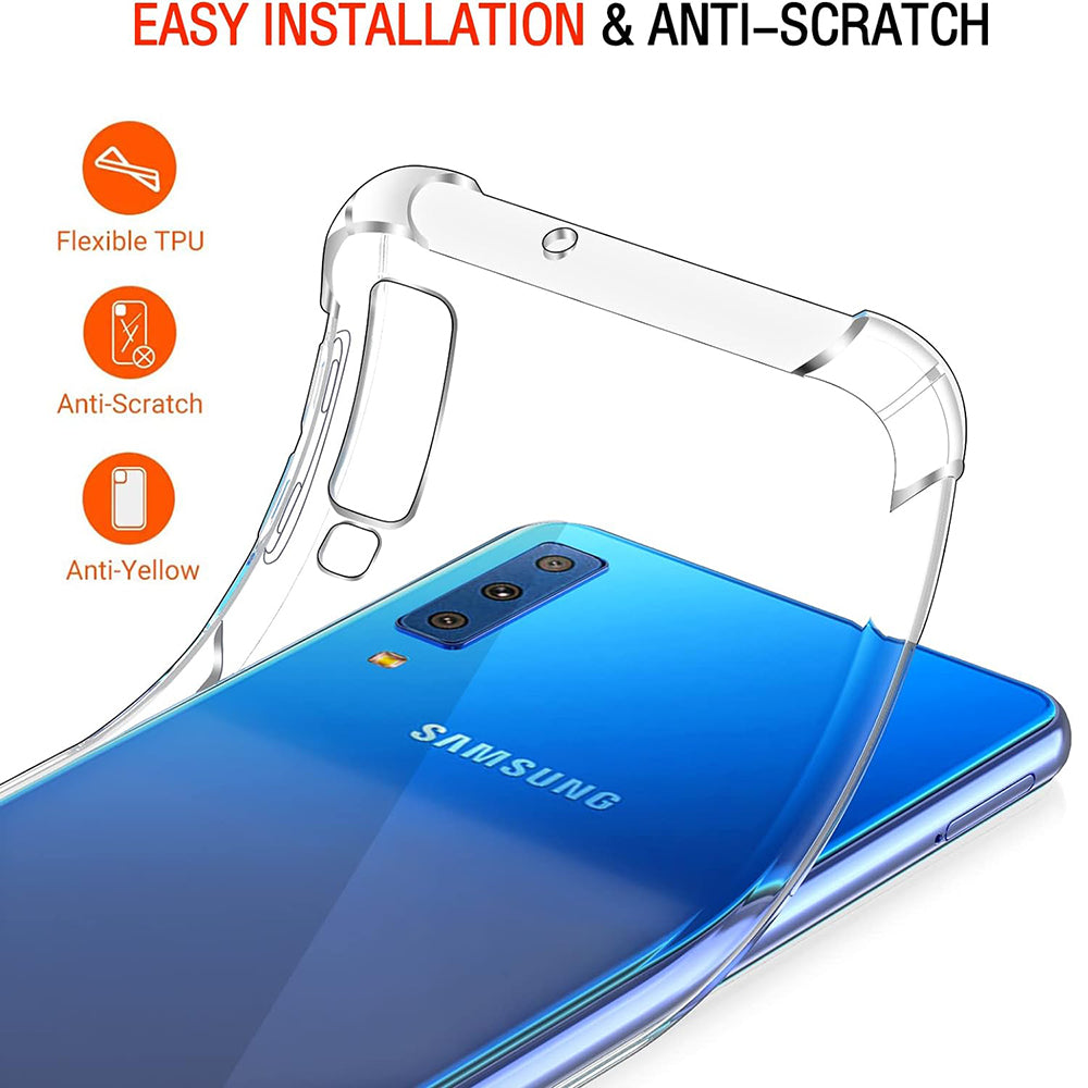 Funda para Samsung Galaxy A7 (2018) A750, Techsuit, Antigolpes Transparente, Transparente