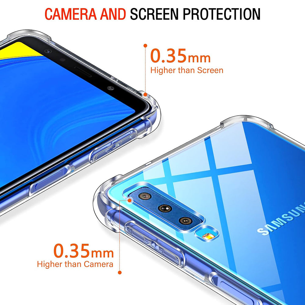 Funda para Samsung Galaxy A7 (2018) A750, Techsuit, Antigolpes Transparente, Transparente