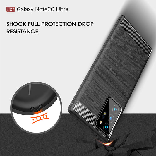 Funda para Samsung Galaxy Note 20 Ultra 5G N986 / Note 20 Ultra N985, Techsuit, Carbono, Negra