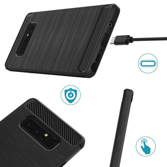 Funda para Samsung Galaxy Note 8 N950, Techsuit, Carbono, Negra