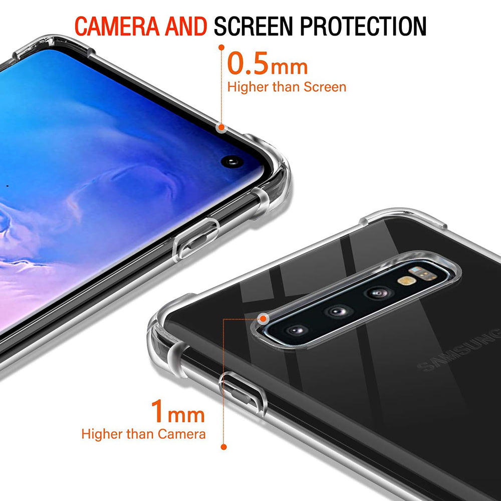 Funda para Samsung Galaxy S10 G973, Techsuit, Antigolpes Transparente, Transparente