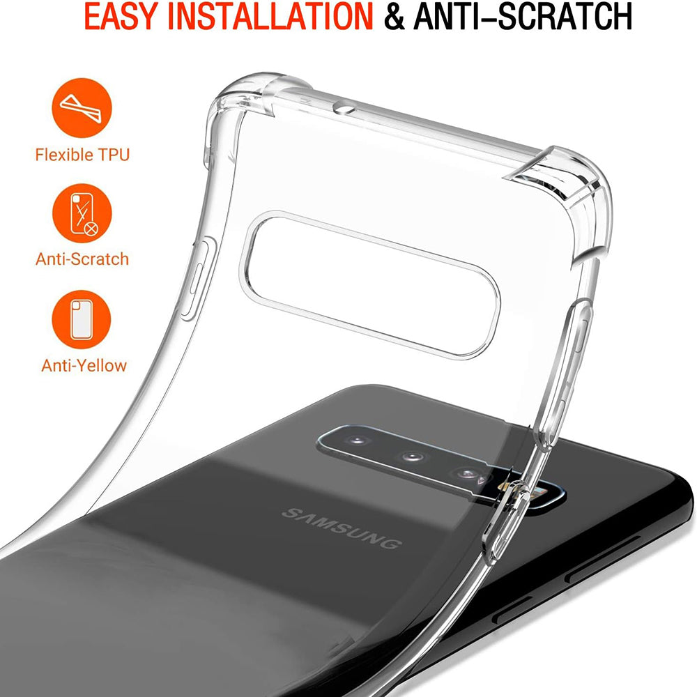 Funda para Samsung Galaxy S10 G973, Techsuit, Antigolpes Transparente, Transparente