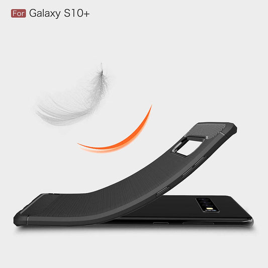 Funda para Samsung Galaxy S10+ G975, Techsuit, Carbono, Negra