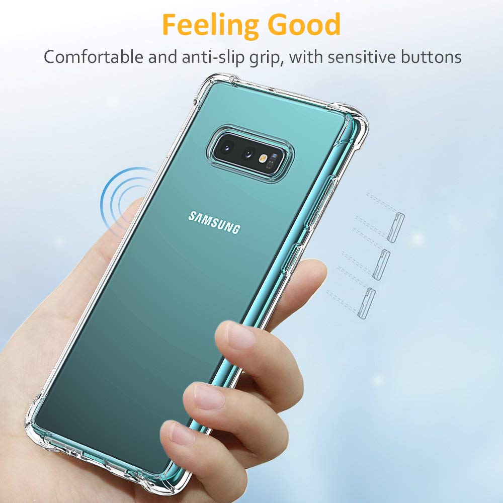 Funda para Samsung Galaxy S10e G970, Techsuit, Antigolpes Transparente, Transparente