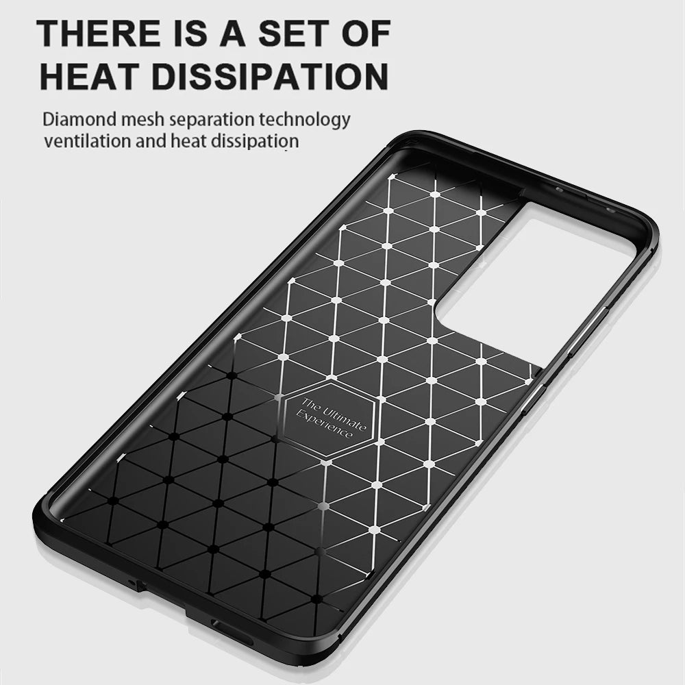 Funda para Samsung Galaxy S21 Ultra 5G G998, Techsuit, Fibra de Carbon, Negra