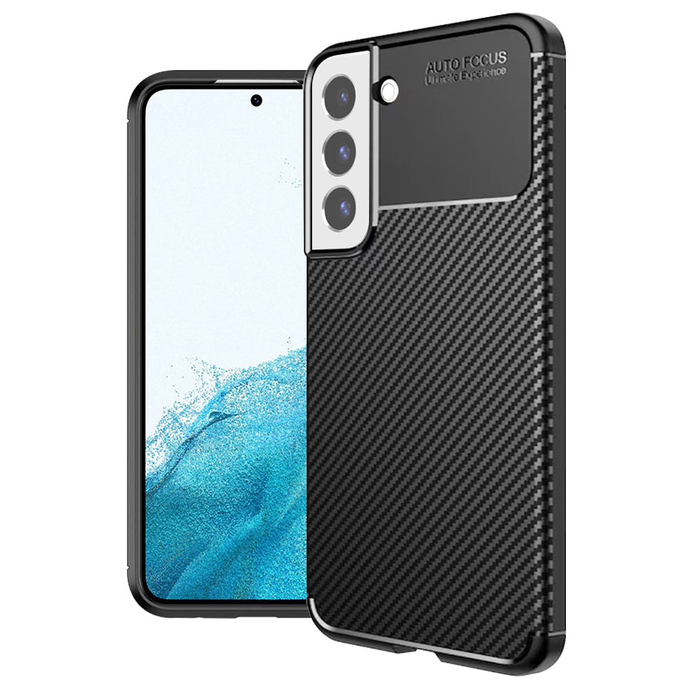Funda para Samsung Galaxy S22 5G S901, Techsuit, CarbonFiber, Negra