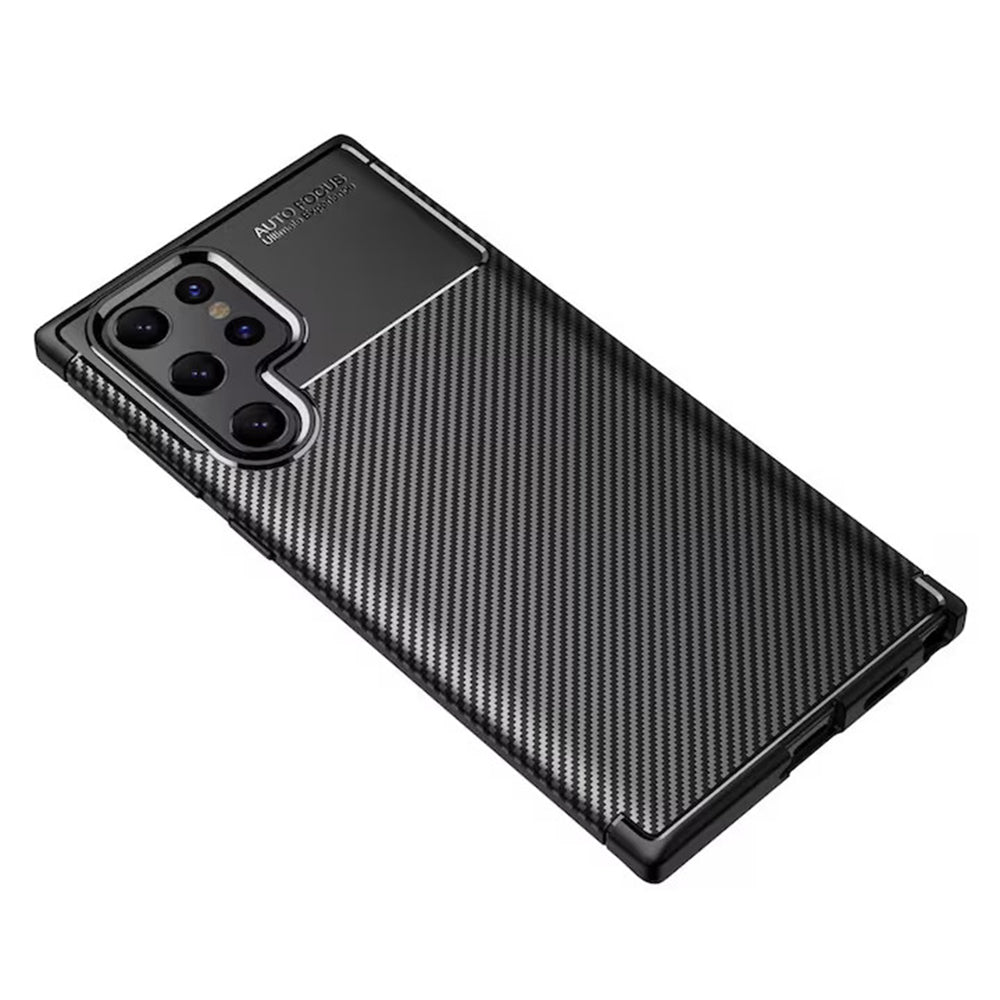 Funda para Samsung Galaxy S22 Ultra 5G S908, Techsuit, Fibra de Carbon, Negra