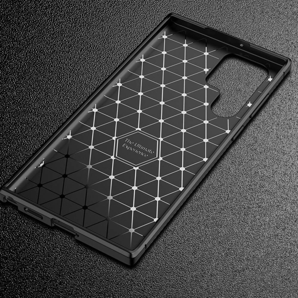 Funda para Samsung Galaxy S22 Ultra 5G S908, Techsuit, Fibra de Carbon, Negra