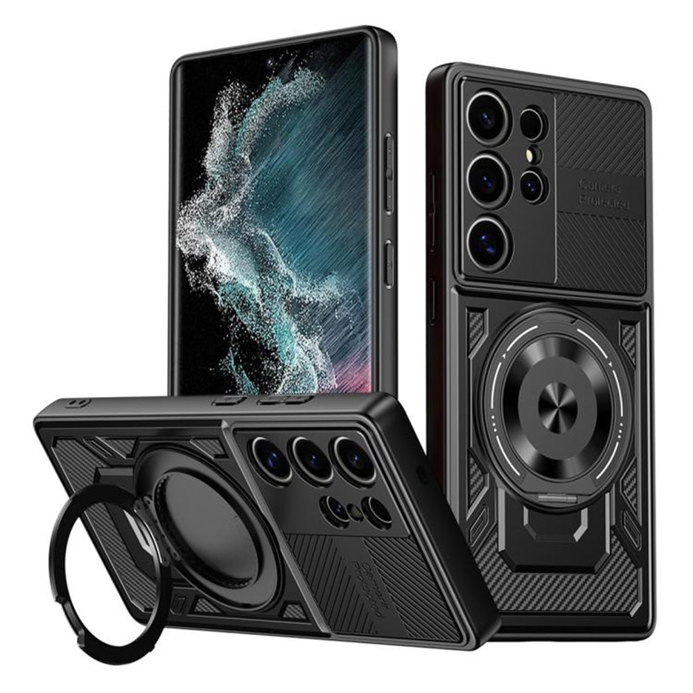 Funda para Samsung Galaxy S22 Ultra 5G S908, Techsuit, RuggedCam, Negra