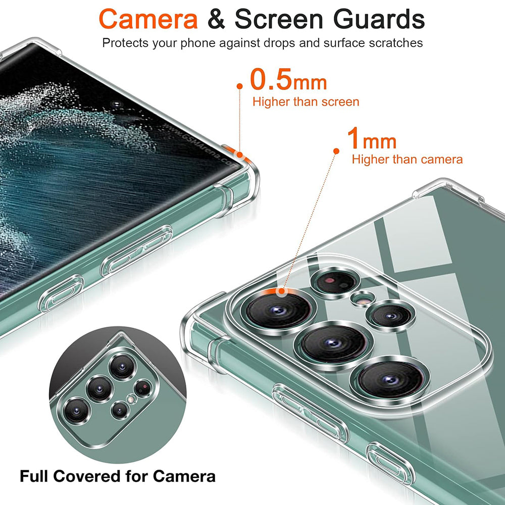 Funda para Samsung Galaxy S22 Ultra 5G S908, Techsuit, Antigolpes Transparente, Transparente