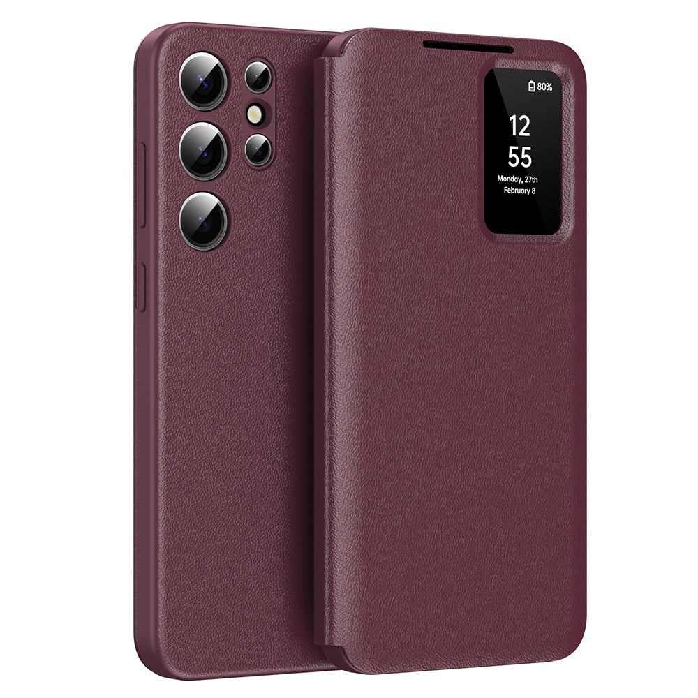 Funda para Samsung Galaxy S22 Ultra 5G S908, Techsuit, SmartView, Roja