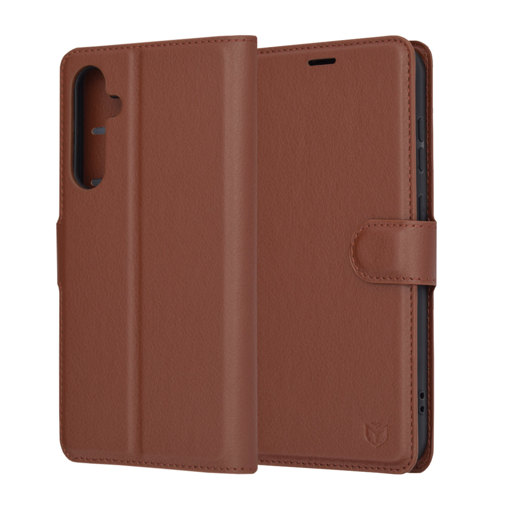 Funda para Samsung Galaxy S23 FE S711, Techsuit, Leather Folio, Marrón