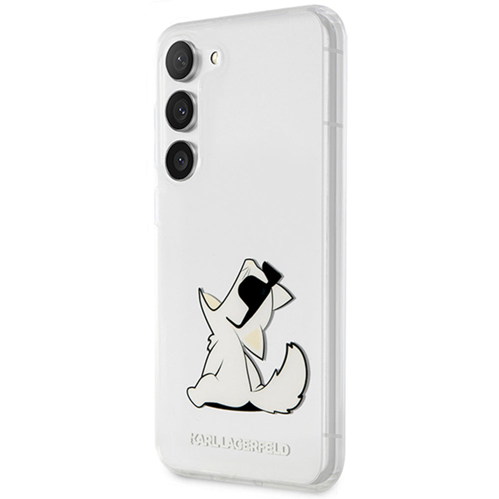 Funda para Samsung Galaxy S23+ S916, Karl Lagerfeld, Choupette Eat, Transparente