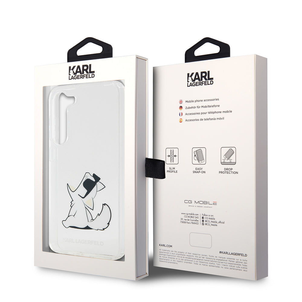 Funda para Samsung Galaxy S23+ S916, Karl Lagerfeld, Choupette Eat, Transparente
