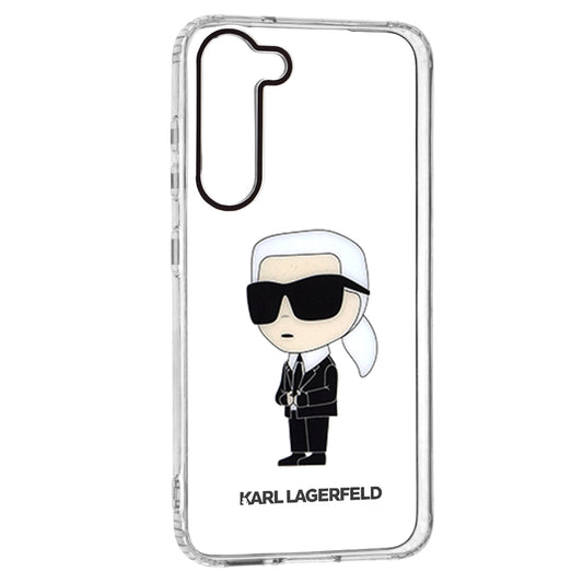 Funda para Samsung Galaxy S23+ S916, Karl Lagerfeld, Ikonik Karl, Transparente