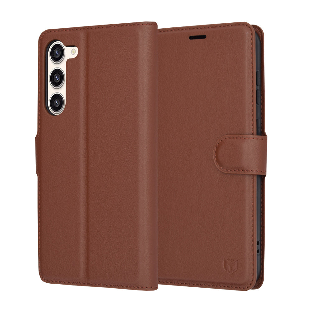 Funda para Samsung Galaxy S23+ S916, Techsuit, Leather Folio, Marrón