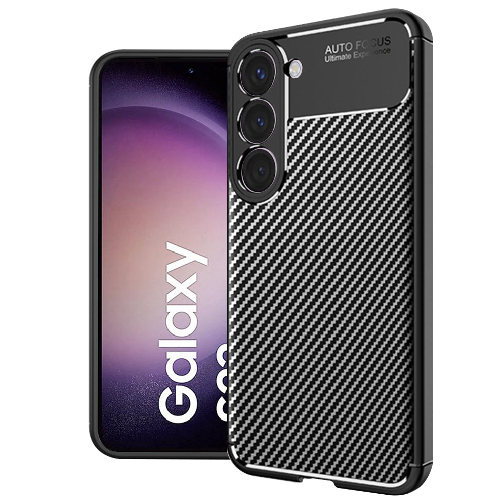 Funda para Samsung Galaxy S23 S911, Techsuit, Fibra de Carbon, Negra