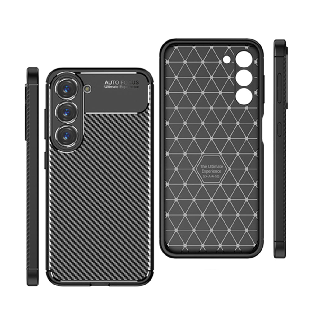 Funda para Samsung Galaxy S23 S911, Techsuit, Fibra de Carbon, Negra