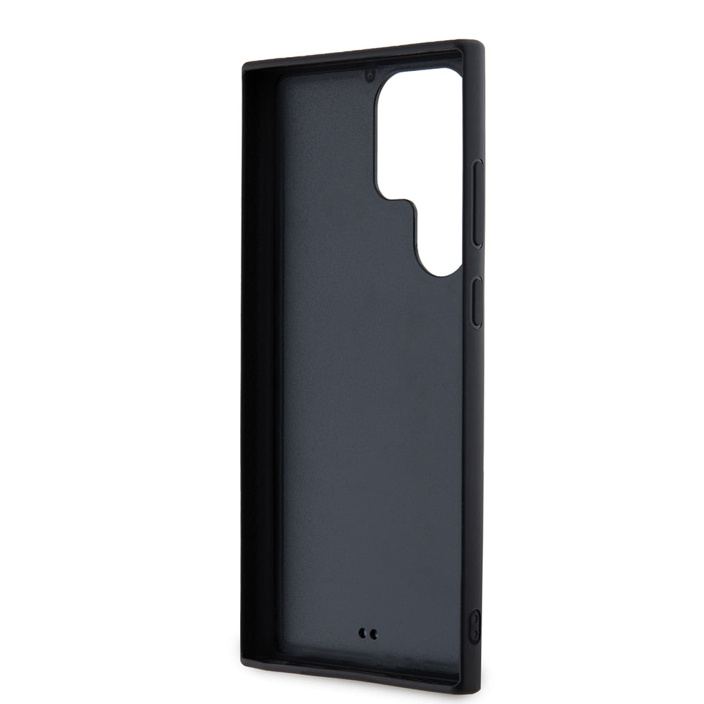 Funda para Samsung Galaxy S23 Ultra S918, Karl Lagerfeld, Logo de Goma Brillante 3D, Negra