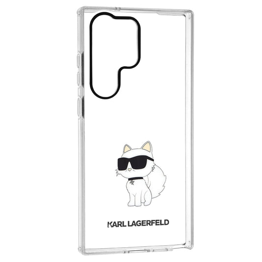 Funda para Samsung Galaxy S23 Ultra S918, Karl Lagerfeld, Ikonik Choupette, Transparente