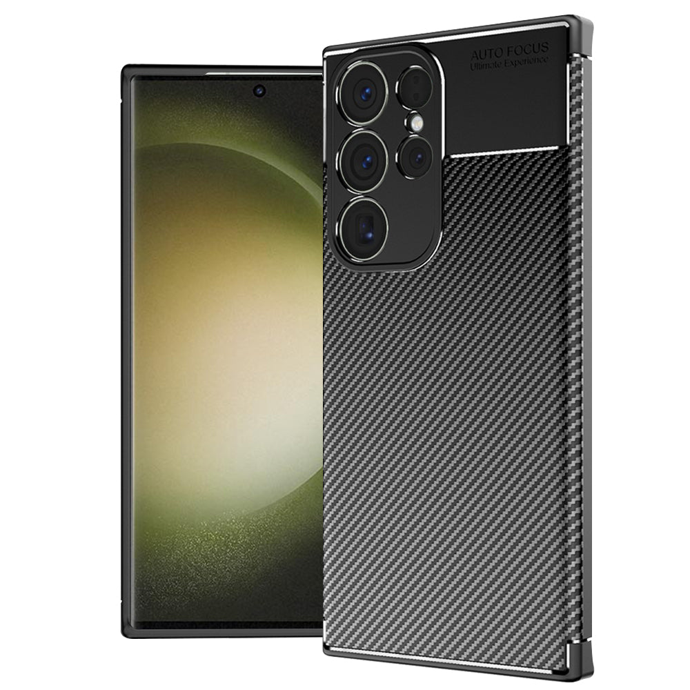 Funda para Samsung Galaxy S23 Ultra S918, Techsuit, Fibra de Carbon, Negra