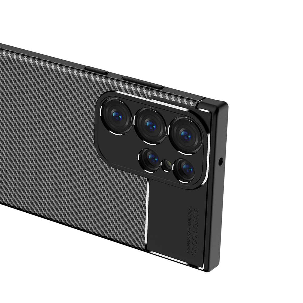 Funda para Samsung Galaxy S23 Ultra S918, Techsuit, Fibra de Carbon, Negra